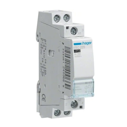 Contattore modulare 230V AC 2NO 25A ESC225 HAGER GPV-401-81
