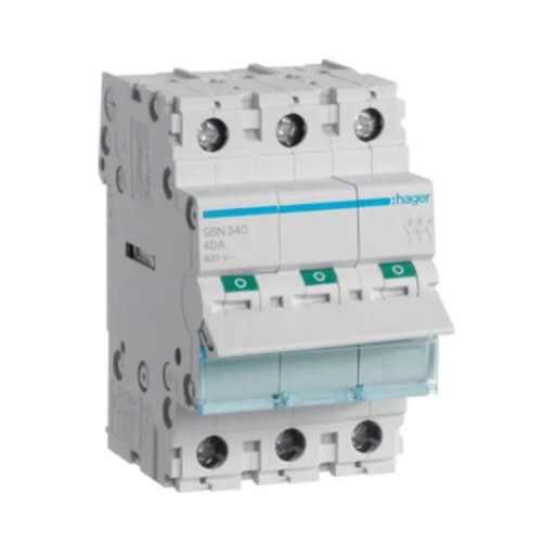 Sezionatore isolante trifase 3P 40A 400V AC SBN340 HAGER GPV-401-95