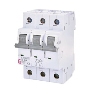 Interruttore automatico B 20A 3P 6kA ETIMAT6 002115517 ETI