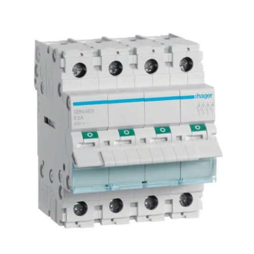 Interruttore di isolamento trifase 4P 63A 400V AC SBN463 HAGER GPV-401-106