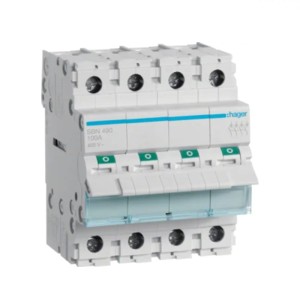 Interruttore sezionatore 3-fase 4P 100A 400V AC SBN490 HAGER
