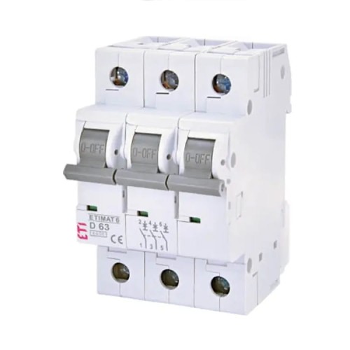 Interruttore automatico B 25A 3P 6kA ETIMAT6 002115518 ETI GPV-401-125