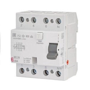 Interruttore differenziale 4P 40A 100mA tipo AC EFI-P4 AC 40/0.1 002061622 ETI