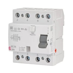 Interruttore differenziale 4P 25A 30mA tipo AC EFI6-P4 AC 25/0.03 002061651 ETI