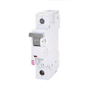 Interruttore automatico sovracorrente C 16A 1P 6kA ETIMAT6 002141516 ETI