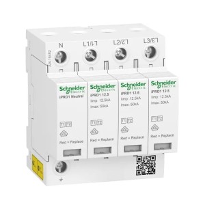 Scaricatore di sovratensione Tipo 1+2 (B+C) 3P+N 12,5kA 1,5kV iPRD1-12.5r-T12-3N A9L16482 SCHNEIDER ELECTRIC