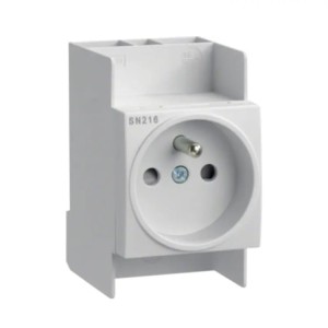 Presa su guida DIN 10-16A 250V con perno di messa a terra SN216 HAGER