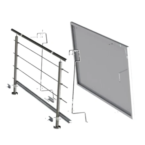 Kit di montaggio fotovoltaico per ringhiera del balcone modello Balus 2 XL GPV-200-02
