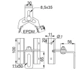 Staffa in lamiera trapezoidale regolabile 10cm acciaio inox 1.4016 PV-08-32 (3)