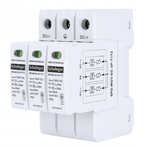 Scaricatore di sovratensione Schelinger 3P 8kA DC 1000V GPV-401-24