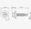 Vite per lamiera 6,0X25 inossidabile (Bi-metal) GPV-14-01 (3)