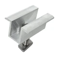Morsetto centrale H25 L50 grezzo con vite M8x20 e inserto per pannelli da 30 mm PV-04-16
