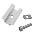Morsetto centrale H25 L50 grezzo con vite M8x25 e inserto per pannelli da 35 mm PV-04-17 (2)