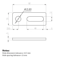 Adattatore di fissaggio M12 80x30x5 materiale 1.4301 PV-07-07 (2)
