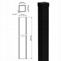 Paletto per recinzione 80x80x2 mm, lunghezza 2,4 m, nero GPV-700-74 (3)