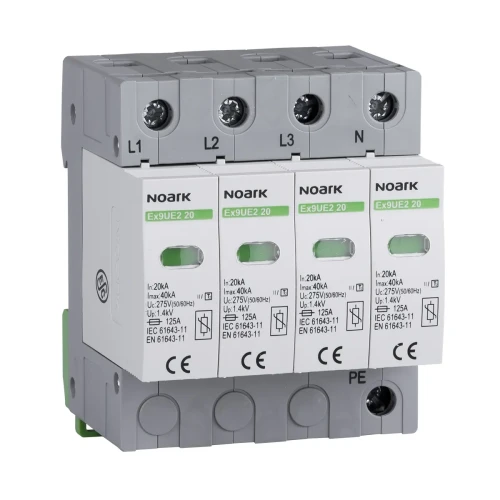 Scaricatore di sovratensione, tipo II, 275 V CA, 20 kA, inserto sostituibile, 4 poli PV-200-103357