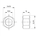 Dado esagonale M20 DIN 934 A2-70 000-051 (2)