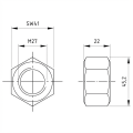 Dado esagonale M27 DIN 934 A4-70 000-076 (2)