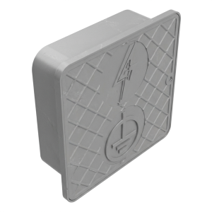 Cassetta di controllo a parete in plastica 150x150x55 mm grigia