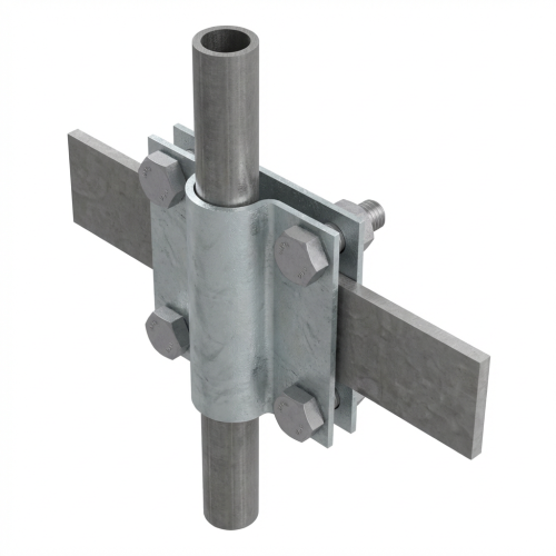 Morsetto di messa a terra a 2 piastre per barra fi 20 mm e piattina B fino a 40 mm PV-24-03 (1)