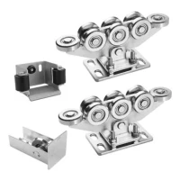 Kit carrelli 8 ruote per cancelli scorrevoli autoportanti + accessori KIT per guida 80