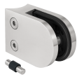 Supporto per vetro 50x40x26 mm con pin, vetro 6-10,76 mm, AISI 304, sistema 42,4 mm, satinato 000-265 (1)