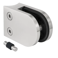 Supporto per vetro 50x40x26 mm con pin, vetro 6-10,76 mm, AISI 304, sistema 42,4 mm, satinato