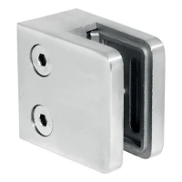 Supporto per vetro 45x45x26 mm, vetro 6-10,76 mm, AISI 304, sistema piatto, lucido