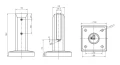 Supporto verticale per vetro spigot 50x50/100x100 mm vetro 12-17,52 mm AISI 304 satinato 000-291 (5)
