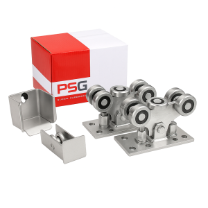 Kit di carrelli con 5 ruote per cancelli scorrevoli autoportanti con accessori