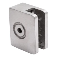 Morsetto terminale per vetro 60x50x28 mm vetro 8-10 mm, AISI 304 satinato sistema piatto