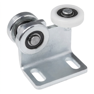 Carrello a 3 rulli per cancelli sospesi per profilo 50x50 mm, 2 rulli in acciaio e 1 in plastica