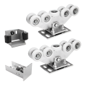 Kit carrelli per cancello scorrevole: 2× carrello (9 rulli, plastica) + accessori 000-252 (1)