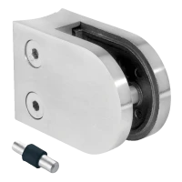Supporto per vetro 50x40x26 mm con pin, vetro 6-10,76 mm, AISI 304, sistema 42,4, lucido