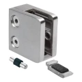 Morsetto per vetro 45x45x26 mm con supporto pin vetro 6–10,76 mm AISI 304 sistema piatto satinato 000-268 (4)
