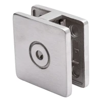 Supporto per vetro 8-10 mm 60x60x28 mm AISI 304 sistema piatto finitura satinata