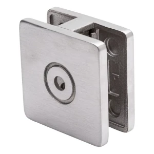 Supporto per vetro 8-10 mm 60x60x28 mm AISI 304 sistema piatto finitura satinata
