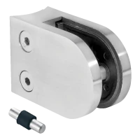 Morsetto per vetro 6-10,76 mm 50x40x26 mm pin AISI 316 sistema 42,4 mm satinato