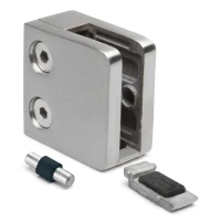 Supporto per vetro 6-10,76 mm 45x45x26 mm staffa e pin AISI 304 sistema piano lucido