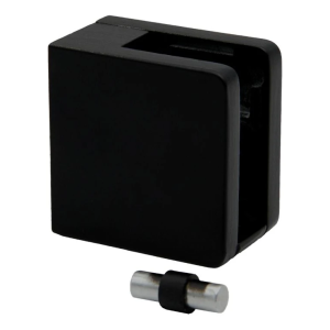 Supporto per vetro 45x45x26 mm per superficie piana con staffa nero