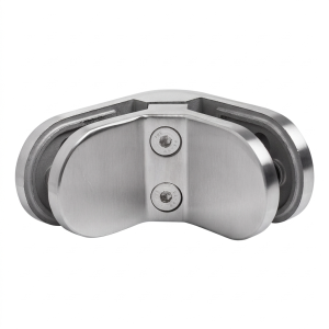 Morsetto per vetro 6-12,76 mm 90° ovale 82x45x30 mm pin AISI 304 satinato