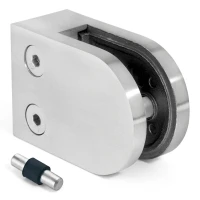 Supporto per vetro 6-10,76 mm 50x40x26 mm pin AISI 304 sistema piano lucido