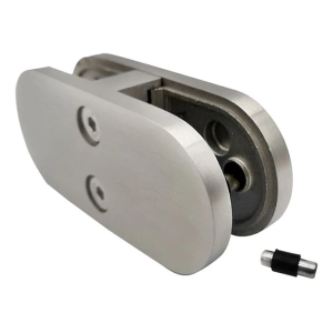 Morsetto per vetro 6-12,76 mm 180° 106x45x30 mm pin AISI 304 satinato