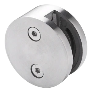 Morsetto per vetro 8-12,76 mm unilaterale fi 60 mm AISI 304 sistema piatto satinato