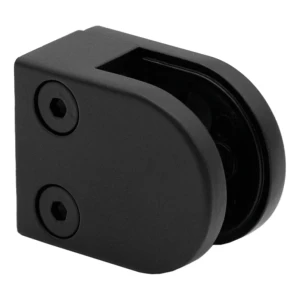 Morsetto per vetro 6-10,76 mm 50x40x26 mm pin zamak verniciato sistema piatto nero