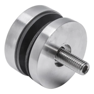 Supporto puntuale per vetro 8-17,52mm fi 50/8/M10x50 AISI 304 sistema piatto satinato