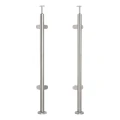 Montante per balaustra angolare per vetro Ø 42,4x1060/1102,4mm 4 fermavetro satinato 000-559 (1)
