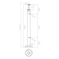 Montante per balaustra angolare per vetro Ø 42,4x1060/1102,4mm 4 fermavetro satinato 000-559 (5)