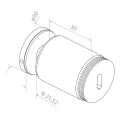 Fissaggio puntuale per vetro 10,38-17,52mm Ø50/30/m10x40 AISI304 sistema piano dorato 000-565 (2)