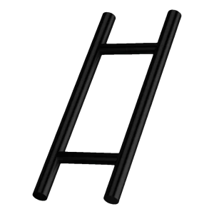 PINOX – maniglia per porta doppia rotonda ø 32 mm nero satinato 200×300 mm